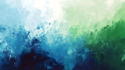Obraz premium Abstract watercolor splash in blue and green tones blending smoothly into a dreamy artistic texture