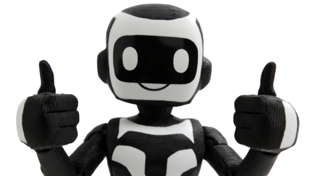 Cute Ai Robots Displaying Thumbs up Gestures for Fun Generative AI
