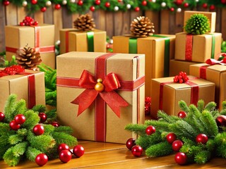 Festive Holiday Shipping Boxes Ready for Delivery, Packed and Labelled