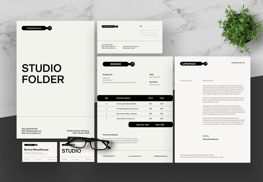 Black And White Stationery