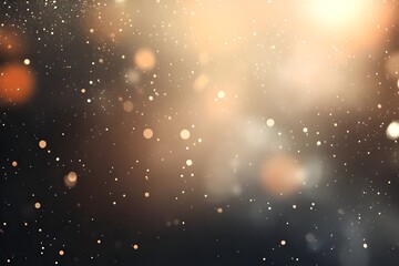 Golden bokeh lights floating in a dark background, creating a dreamy and magical atmosphere