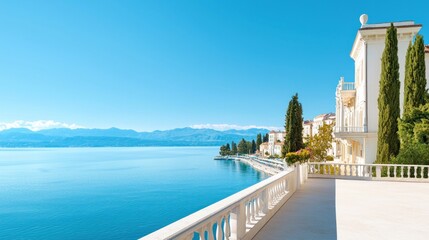 Obraz premium Serene Lakeside Villa