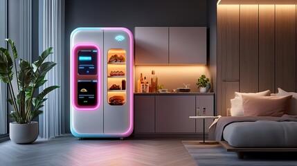 smart fridge, modern kitchen, food storage - smart home technology