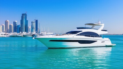 Fototapeta premium Luxury Yacht at City Marina