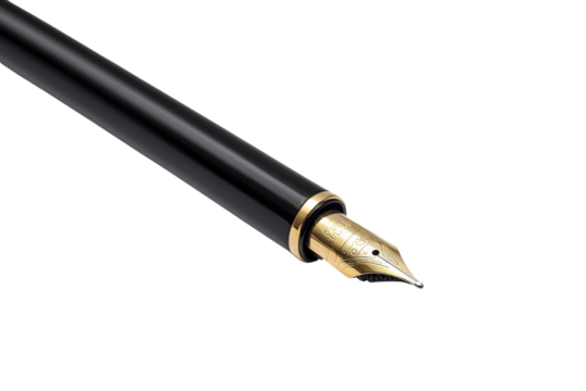 Black pen isolate on transparent background, PNG file