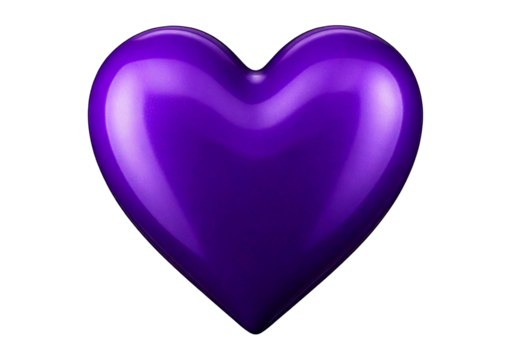 Purple heart isolated on transparent or white background - Powered by Adobe