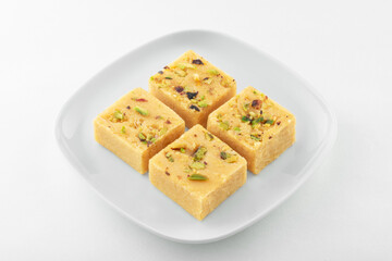 SOAN PAPDI also known as san papri, shompapri, sohan papdi, shonpapdi is a popular dessert in the Indian subcontinent. It is made of gram flour (besan), all-purpose flour, ghee, sugar and milk.