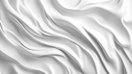 Fototapeta premium 22.A minimalist composition featuring a smooth, flowing smear of white lotion, accentuated by subtle shadows on a bright white background.