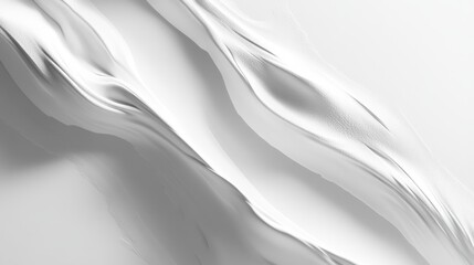 Obraz premium 22.A minimalist composition featuring a smooth, flowing smear of white lotion, accentuated by subtle shadows on a bright white background.