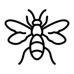 Bee Vector Line Icon Design