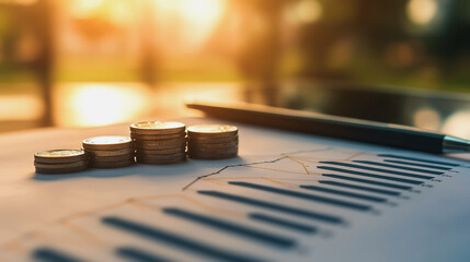 Obraz premium Abstract business Financial charts show a significant increase in profits in the stock market.This is driven by higher interest rates and continued growth. In the innovation world network of financial