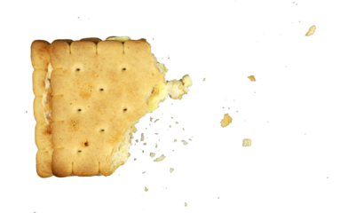 biscuits with crumb on white background