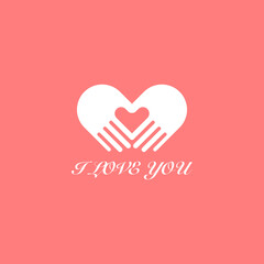 Love symbol with hand shape.