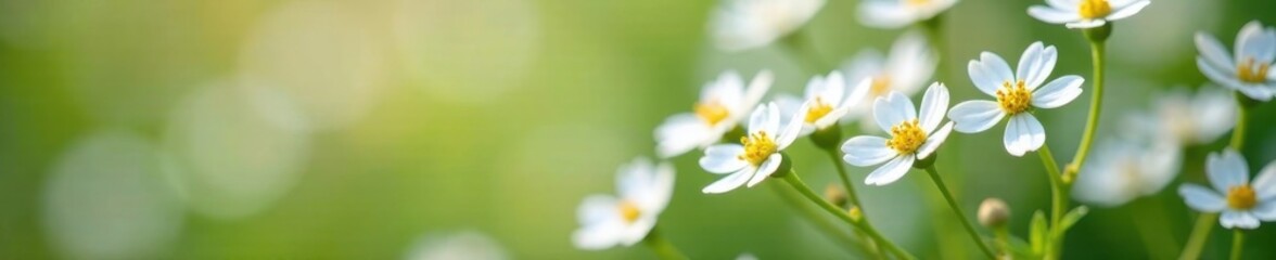Tiny white gypsophila flowers, intricate details, shallow depth of field , flora, nature