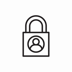 User account security lock icon vector sign