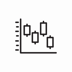 Financial market trading chart icon vector sign