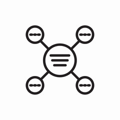 Network structure connection nodes icon vector sign