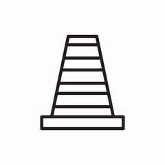 Traffic cone road warning icon vector sign
