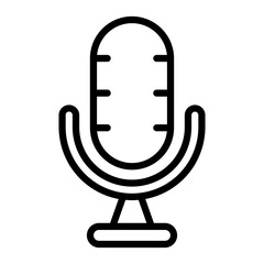 Microphone Vector Line Icon Design