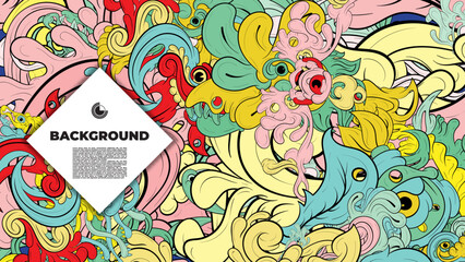 Dynamic vector wallpaper with colorful fractal patterns and layouts, perfect for your poster, banner, and fabric print needs.