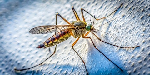 Obraz premium Giant Mosquito on White Wall - Close-up Drone Photography