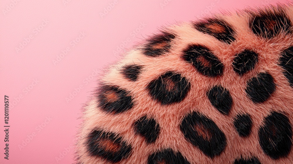 Poster featuring a sophisticated blend of beauty and style, the soft pastel leopard print creates an elegan