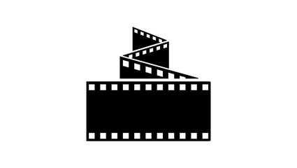 film strip,black isolated silhouette