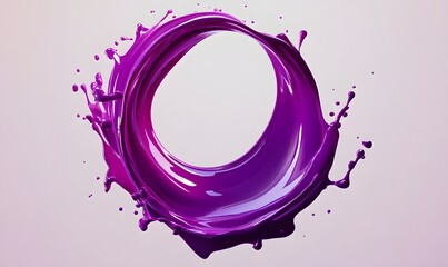 Purple liquid splash forming a circle.