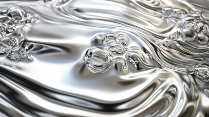 Liquid Silver Metal Flowing Art: Abstract Fluid Dynamics