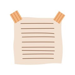 Simple Blank Brown Paper Sticky Note Memo Office Stationery with Tape