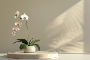 Elegant Orchid Arrangement in Minimalist Indoor Setting