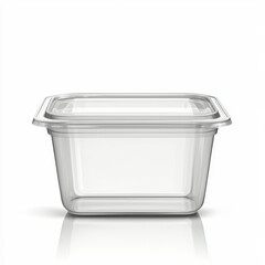 Food container template. Transparent food storage container, durable and stackable design