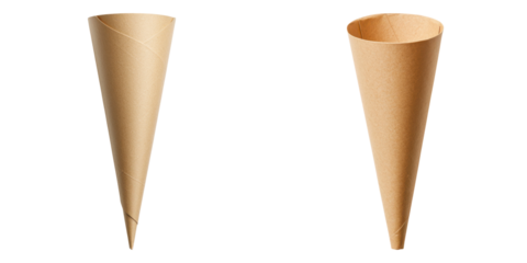 Food container template. Paper cone food containers for snacks, ideal for serving treats