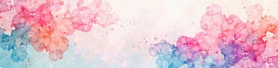 Fototapeta premium Abstract watercolor paint strokes, pastel hues, spring motif , gradient, soft