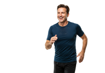 Happy Mature Man Jogging Fitness Active Healthy Lifestyle Sport Male Aged Black Adult Model Energy  