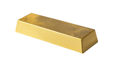Gold bar isolate on transparent background, PNG file
