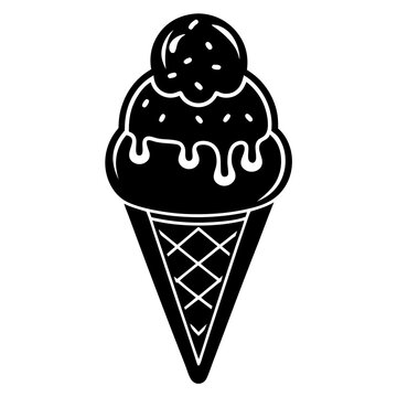 black ice cream cone dessert clip art preview