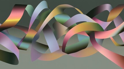 Obraz premium Abstract Colorful Ribbon Art Design