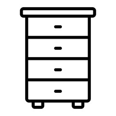 Chest of Drawers Vector Line Icon Design
