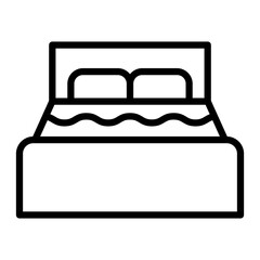 Bed Vector Line Icon Design