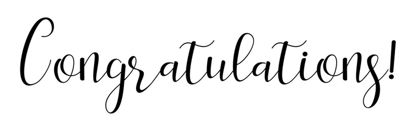 Congratulations text design isolated on transparent background, perfect for cards and celebrations.