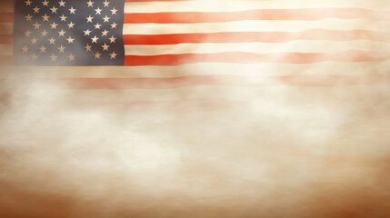 Fototapeta premium American flag in smoke, a symbol of resilience and national identity amidst crisis