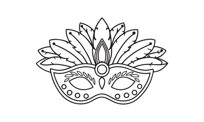 Carnival Mask Coloring Page 