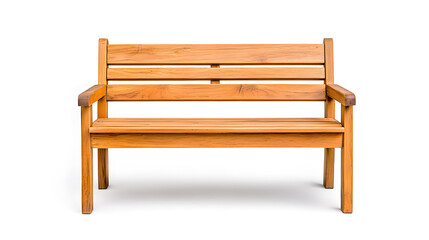 Wooden bench, isolated on white background.
