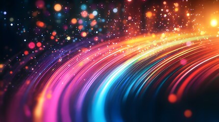 Obraz premium Abstract Colorful Swirling Light Trails and Sparkles