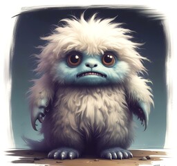 Obraz premium Illustration of fluffy and cute small monster.