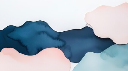 Watercolor concept. Abstract fluid art with gentle curves and soothing colors, perfect for design inspiration.