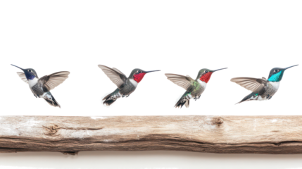 Vibrant Hummingbirds in Flight Generative AI