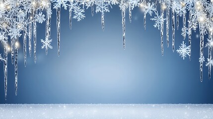 Winter Wonderland: Icicles and Snowflakes Festive Background