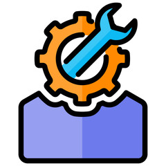 Setting and Mobile Banking Lineal Colorr Icon